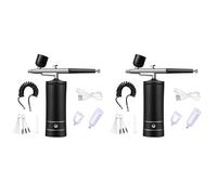 Mcnhbdgg 2X Air Brush Nail Oxygen Injector Mini Air Compressor Kit Paint Sprayer pour Art Tattoo Craft Cake Nano Fog Mist,Black