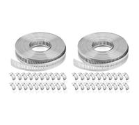 Mcnhbdgg 2X Colliers de Serrage 20 Pieds, Sangle Métallique + 40 Attaches, Colliers de Serrage en Acier Inoxydable Découpés sur Mesure, Grand Ver Réglable