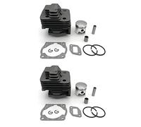 Mcnhbdgg 2X Cylindre et Segment de Piston de Débroussailleuse 40 MM avec Cage à Aiguille pour 43CC CG430 Divers Coupe-Bordures 40-5 BG430