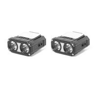 Mcnhbdgg 2X Double Faisceau Chapeau Pince Casquette Lumière Mini LED Phare Capteur Phare USB Rechargeable Angle Réglable Lampe Frontale de Camping