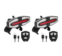 Mcnhbdgg 2X Feu Clignotant pour Trottinette Électrique Rechargeable par USB avec Télécommande et Feu de Signalisation LED