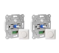 Mcnhbdgg 2X Interrupteur Variateur LED 230 V pour Ampoules LED/Halogènes 5-200 W à Intensité Variable avec Plaque de Recouvrement Blanche