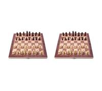 Mcnhbdgg 2X Jeux Internationaux de D'ÉChecs en Bois de Voyage de Conseil de D'ÉChecs de Backgammon D'ÉChecs