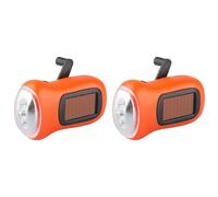 Mcnhbdgg 2X Lampe de Poche Solaire à Manivelle, Lampe de Poche d'urgence à LED, Lampe de Poche pour, Randonnée, Camping et Équipement de Survie