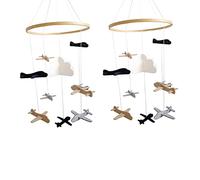 Mcnhbdgg 2X Lit de Mobile de Chambre d'enfant Nuage Gris et Blanc, Bleu Marine, Beige Lit de Mobile pour Garçon