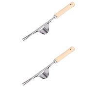 Mcnhbdgg 2X Manche en Bois Désherbeur de Jardin en Acier Inoxydable Désherbage à la Main Coupe-Pissenlit Extracteur Outils