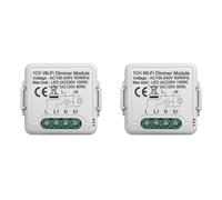 Mcnhbdgg 2X Module de Commutateur de Variateur Intelligent Tuya Wifi 10A, Prise en Charge Du ContrôLe à 2 Voies, 1 Gang, Compatible avec L'Application Home Smart Life