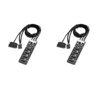 Mcnhbdgg 2X Répartiteur D'en-Tête USB 9 Broches, Répartiteur D'en-Tête USB 2.0 avec Câble D'Alimentation SATA, Hub USB Interne pour CPU/Lumière RVB/Imprimante
