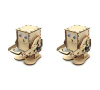 Mcnhbdgg 2X Robot Mangeant des Pièces Monnaie en Bois, Modèle Bricolage, Enseignement, Apprentissage, Kit Projet Tige pour Enfants, Expérience Scientifique, Kit D'Assemblage en Bois