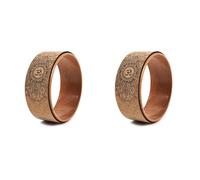 Mcnhbdgg 2X Roue de Yoga en LièGe pour les Poses de Yoga et les Plis Inversions Effet Bois et Impression de Mandala, Roue D'Accessoires de Yoga