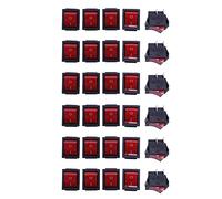 Mcnhbdgg 30 x Interrupteurs A Bascule DPST On/Off 16A/250V 20A/125V AC Illumination Rouge