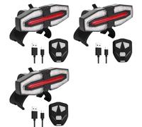 Mcnhbdgg 3X Feu Clignotant pour Trottinette Électrique Rechargeable par USB avec Télécommande et Feu de Signalisation LED