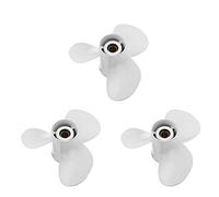 Mcnhbdgg 3X Hélice Hors-Bord de Bateau pour 25-60HP 11 1/4 x 14 Hélice Marine 13 Dent Cannelée 663-45958-01-EL