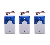 Mcnhbdgg 3X Mini Filaire Strobe Avertissement Sirène DC 12 V Son Alarme Clignotante Son Son Siren Corne Système D'Alarme de Sécurité à Domicile 115DB Bleu
