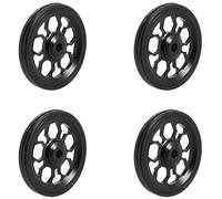 Mcnhbdgg 4X Vélo Pliant Roue Facile pour Alliage D'Aluminium Easywheel Ultraléger Roulement Scellé Roues Poussoirs Pièces de Vélo, Noir