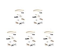 Mcnhbdgg 5X Lit de Mobile pour Avions et Décoration de Chambre d'enfant Nuage Gris et Blanc, Bleu Marine, Beige Lit de Mobile pour GarçOn