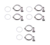 Mcnhbdgg 6 Pièces Séries Tri-Clamp en Acier Une Une Seule Broche Une Triple Serrage Robuste avec écrou Une Oreilles pour Virole TC avec Joint en Silicone 2 Pouces