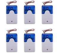Mcnhbdgg 6X Mini Filaire Strobe Avertissement Sirène Dc 12 V Son Alarme Clignotante Son Son Siren Corne Système D'Alarme de Sécurité à Domicile 115Db Bleu