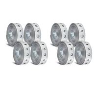 Mcnhbdgg 8 Pièces de Sangles de Suspension Galvanisées, Cerclage Métallique avec Trous, Cintre de Tuyau pour Supports de Tuyaux Suspendus, 10 Pieds