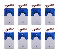 Mcnhbdgg 8X Mini Filaire Strobe Avertissement Sirène Dc 12 V Son Alarme Clignotante Son Son Siren Corne Système D'Alarme de Sécurité à Domicile 115Db Bleu