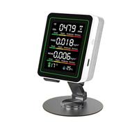 Mcnhbdgg Affichage Automatique 5 en 1 Détecteur de Qualité D'Air CO2 Portable, HCHO TVOC Tester USB Type-C Support de Blanc Multifonctionnel