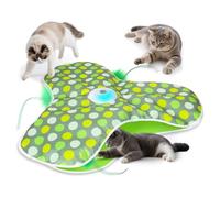 Mcnhbdgg Jouet Interactif pour Chat Activé par Le Toucher, Rechargeable, avec Plumes Cachées en Mouvement, Bruit de Souris Réel pour Chaton.