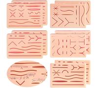 Mcnhbdgg Kit de Tampons de Pratique de Suture 10 Pièces, Tampon de Suture à 3 Couches avec des Blessures Difficiles à Déchirer ou à Casser pour la Formation des Infirmières.