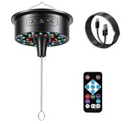 Mcnhbdgg Moteur à Boule Disco avec Télécommande et Lumières Disco - 30 LED RVB Lumineuses pour DJ, Fête, Maison, Groupes, Noël, Mariage, Camping.