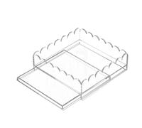 Mcnhbdgg Panier à Criblage Acrylique 9 "X 9" Grand Plateau Transparent avec Tiroir pour Insérer des Photos, Tissu D'Art