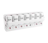 Mcnhbdgg Pilulier Hebdomadaire Portable à Prise par Jour pour Vitamines, de Poisson, Compléments Alimentaires et Rappel de Médicaments. Blanc.