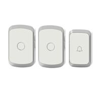 Mcnhbdgg Sonnette de Porte Sans Accueil Bienvenue Télécommande Intelligente 300 Mètres 36 Chansons Eu Plug Smart Wireless Door Bell 1button 2receiver Silver