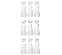 Mcnhbdgg Tablier pour Enfants et Chapeau de Chef 18 Pièces Tablier de Cuisine pour Enfants Réglable pour La Cuisine et La Peinture