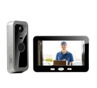 Mcnhbdgg TUYA 1080P HD 2MP Smart Wireless Door Camera System Video Video Interphone WiFi PIR Motion Détection avec Moniteur 5 Pouces