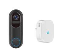 Mcnhbdgg View à Large vue Tuya Smart Life App WiFi Audio Video Interphone Wireless Smart Video Doorbell avec Carillon Bidirectionnel Vision Nocturne B