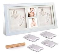 McNory Cadre Empreintes Bébé,Kit Empreinte Bebe Mains Pour Liste De Naissance,Souvenirs Mémorable Décorations Murale Ou Pour Table,Argile Et Cadres