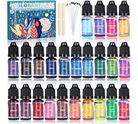 McNory Colorant Liquide De Bougie - 24 couleurs X10ML Cire Dye pour bougies, la Fabrication Kit Pigment Concentrée Soja, Abeille, Gel 10ml Chacun, Multicolore