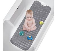 McNory Tapis de Bain de Baignoire Antidérapant avec Les Ventouses Puissantes, Baignoire Mat,Sécurité Anti Glisse,Résistant à la Moisissure Lavable en Machine 101 * 40.5cm-Gris