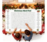 MCNULGUR Poster de recherche de mots de Noël - 81,3 x 50,8 cm - Poster géant de recherche de mots pour s'amuser en famille - Dos non adhésif - Grand imprimé d'activités de vacances