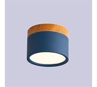 MCNUSS Plafonnier LED, Plafonniers Led Modernes Ronds En Bois Intérieur Ø10cm Pour Salon Cuisine Salle À Manger Couloir Bureau,Bleu