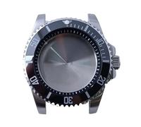 MCNVNEFSAW Boîtier argenté for anneau intérieur 40,5 mm for montre homme compatible for les modèles NH34, NH35, NH36, mouvement/cadran automatique boîtier de montre(19 Silvery)