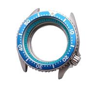 MCNVNEFSAW Boîtier NH35 42 mm Montre argenté/noir Collocation aluminium Lunette NH36 Cadran boîtier de montre Verre saphir plan Bracelet 22 boîtier de montre(17 Bright silver)