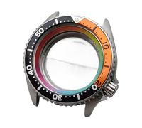MCNVNEFSAW Boîtier NH35 42 mm Montre argenté/noir Collocation aluminium Lunette NH36 Cadran boîtier de montre Verre saphir plan Bracelet 22 boîtier de montre(37 Bright silver)