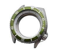 MCNVNEFSAW Boîtier NH35 42 mm Montre argenté/noir Collocation aluminium Lunette NH36 Cadran boîtier de montre Verre saphir plan Bracelet 22 boîtier de montre(28 Bright silver)