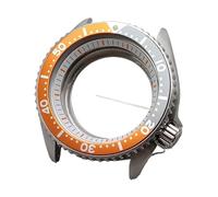 MCNVNEFSAW Boîtier NH35 42 mm Montre argenté/noir Collocation aluminium Lunette NH36 Cadran boîtier de montre Verre saphir plan Bracelet 22 boîtier de montre(31 Bright silver)