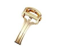 MCNVNEFSAW Boucle déployante en acier inoxydable for montre for Cartier Ballons Pasha Santos for double pression, 14, 16, 18 Fermoir(Gold,14mm)