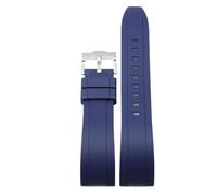 MCNVNEFSAW Bracelet de montre en caoutchouc fluoré for Rolex Tudor noir et vert 20 mm 22 bracelet sport for barrette for ressort for dégagement rapide bracelet de montre(Blue silver clasp,22mm)