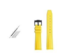 MCNVNEFSAW Bracelet de montre en caoutchouc souple et étanche for Rolex for Omega X for Swatch Joint MoonSwatch Constellation 20 mm bracelet de montre(Yellow black clasp)