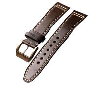 MCNVNEFSAW Bracelet de montre en cuir de vachette for fermoir en bronze, 20 mm, 21 mm, 22 mm, bracelet en cuir souple vintage for homme, couleur bronze Fermoir(Marrone,22mm)