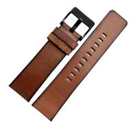 MCNVNEFSAW Bracelet de montre en cuir for Diesel DZ4343 DZ4323 DZ7406, bracelet de montre vintage en cuir italien 22 mm, 24 mm, 26 mm, 28 mm, for homme bracelet de montre(Brown black clasp,22mm)