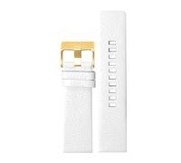 MCNVNEFSAW Bracelet de montre en cuir for Diesel DZ7256 DZ4344 DZ1657 DZ12, grain litchi, 22, 24, 26, 27, 28, 30, 32, 34 mm bracelet de montre(White gold clasp,32mm)